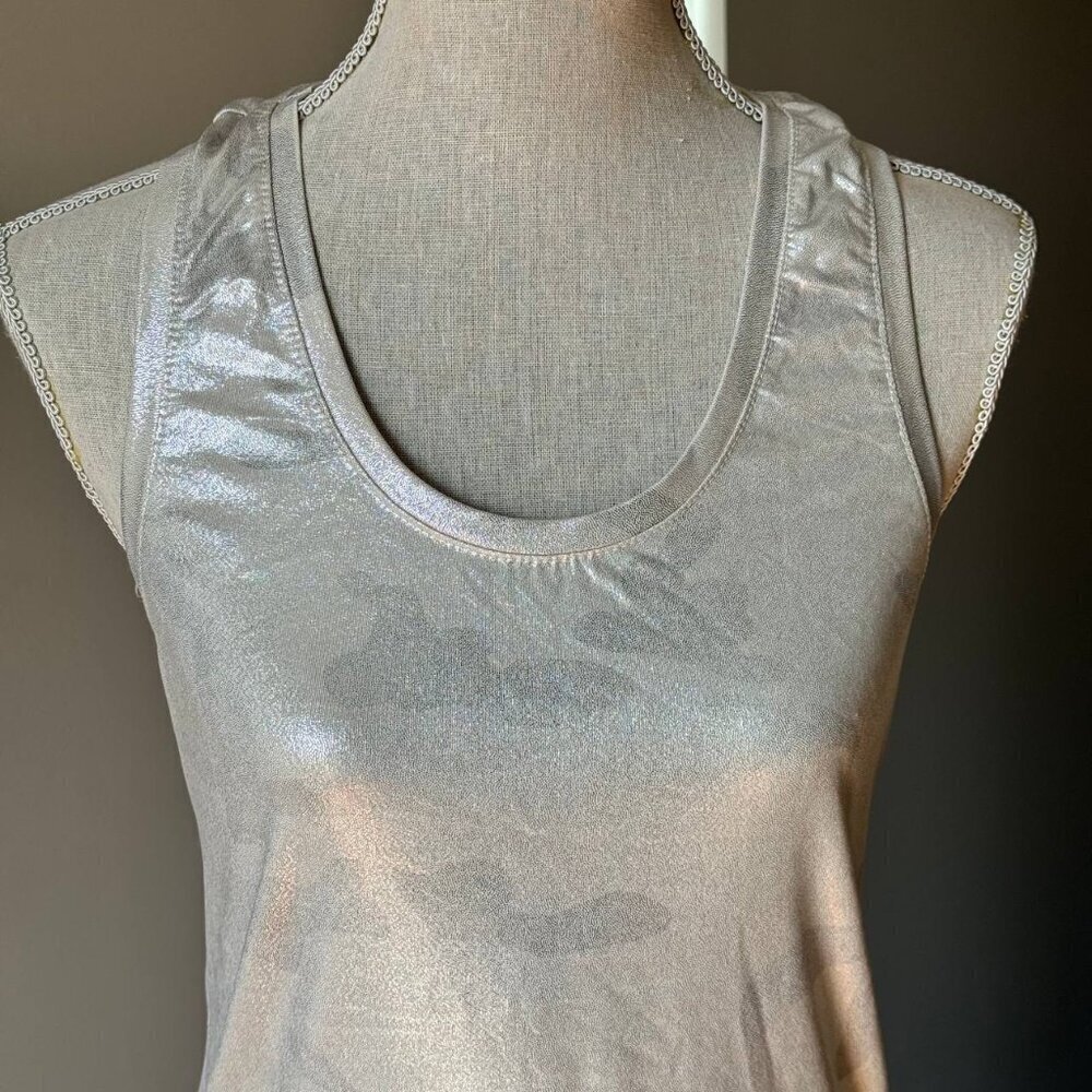 MYSTERY JANE Foil Race Back Top - Size S/M - Picture 2 of 10
